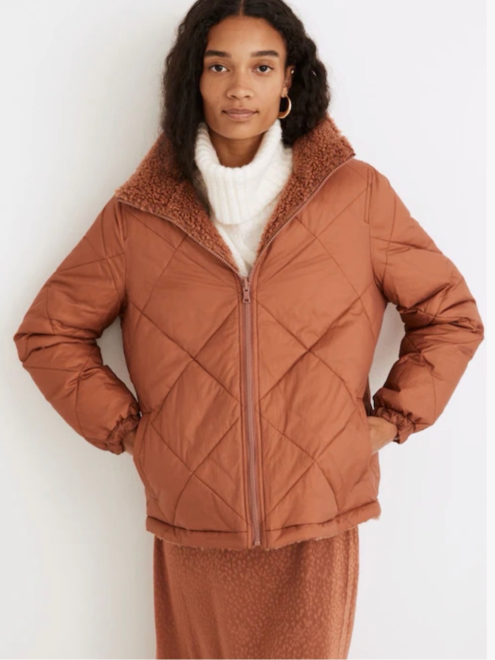 Madewell Reversible Sherpa Puffer Jacket | XS-S